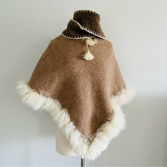 Alpaca Wool Fur Cape Poncho Cover XS - Picture 1 of 8